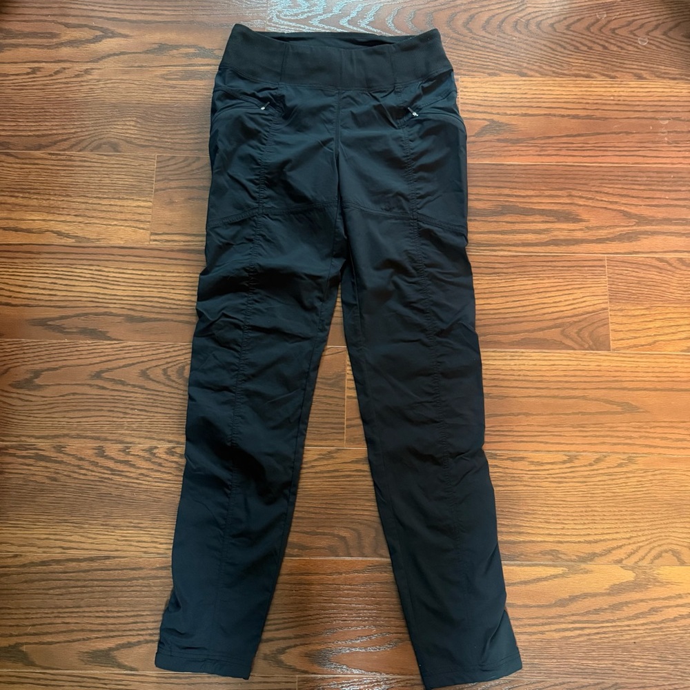 prAna Koen Women’s Stretch Utility Travel Pants size Small Tall, Dark Navy Blue